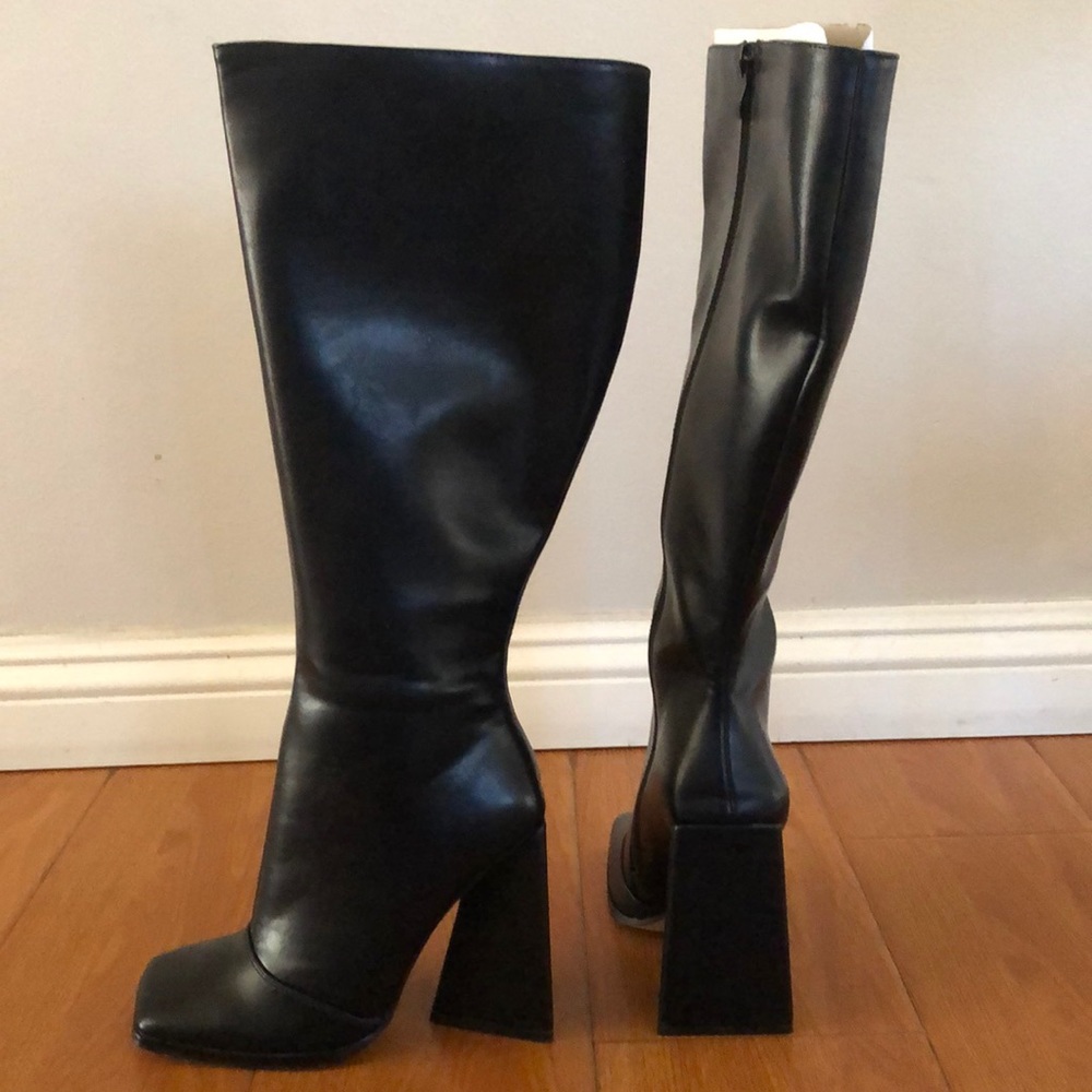 Black High calf boots